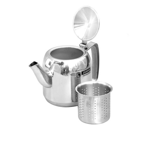 Bình trà Inox có lượt 1L - 113404 || Stainless Steel Tea Pot With Strainer 1L - 113404