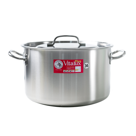 Nồi hầm Inox Vitalux 3 đáy nắp Inox 36x22cm - 171318 || Vitalux 3-layer-bottom stockpot with stainless steel lid 36x22cm - 171318