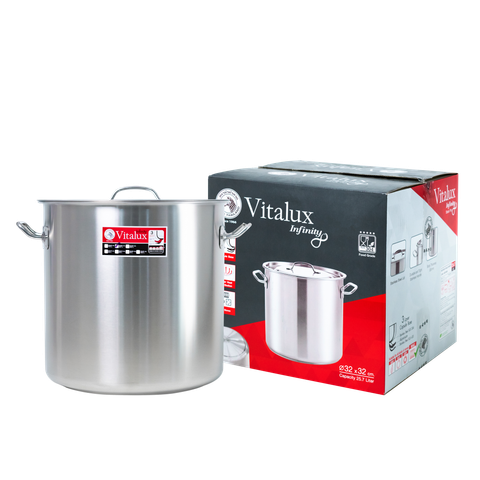 Nồi hầm cao 3 đáy Vitalux Infinity 32x32cm, 25.7L - 171340 || Vitalux Infinity 3-layer-bottom stockpot 32x32cm, 25.7L - 171340