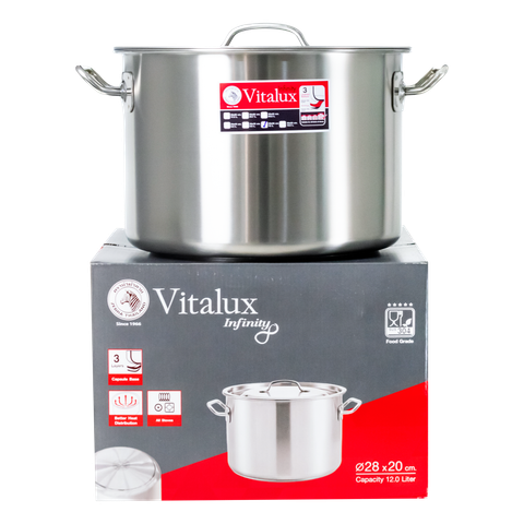 Nồi hầm 3 đáy Vitalux Infinity 28x20cm, 12L - 171346 || Vitalux Infinity 3-layer-bottom stockpot 28x20cm, 12L - 171346