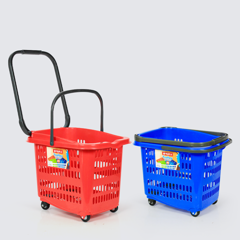 Giỏ nhựa đựng đồ có bánh xe - BW - 31 || Plastic Carry Basket With Wheels - BW-31