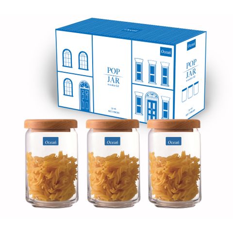 Housewarming - Bộ 3 hũ thủy tinh 750ml - 3B0252603G0001 || Set of 3 Housewarming glass jars 750ml - 3B0252603G0001