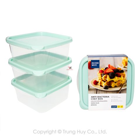 Bộ hộp nhựa 850ml 3 món - 6052/3 || Set of 3 plastic food containers 850ml - 6052/3