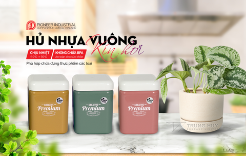 Hộp nhựa vuông kín hơi Pioneer 1400ml - PN3127A-PS