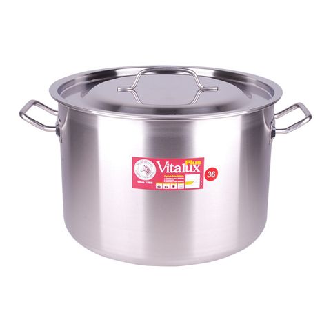 Nồi hầm Inox Vitalux 3 đáy nắp Inox 36x25cm - 171319 || Vitalux 3-layer-bottom stockpot with stainless steel lid 36x25cm - 171319