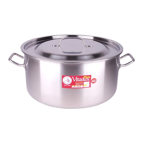 Nồi hầm Inox Vitalux 3 đáy nắp Inox 40x20cm - 171321 || Vitalux 3-layer-bottom stockpot with stainless steel lid40x20cm - 171321