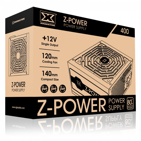  ( 400W)  Nguồn máy tính XIGMATEK Z-POWER 400 80 PLUS 