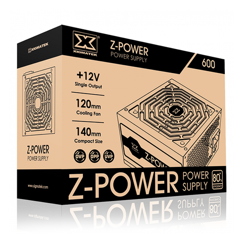  ( 600W ) Nguồn máy tính XIGMATEK Z-POWER 600 80 PLUS 