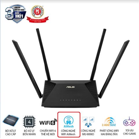  Router wifi ASUS RT-AX53U, Chuẩn AX1800 