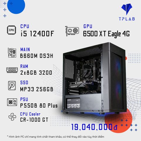  PC TPLAB i5 12400F | RX 6500 XT EAGLE 