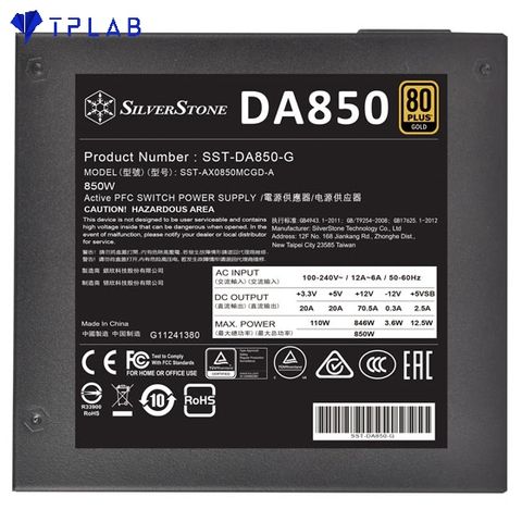 ( 850W ) Nguồn SilverStone DA850-G 80 PLUS GOLD Full Modular ( SST-DA850-G ) 