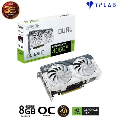  ASUS Dual GeForce RTX 4060 Ti White OC Edition 8GB GDDR6 