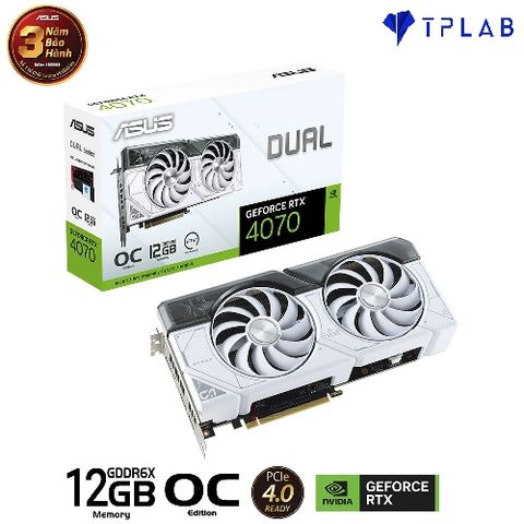  ASUS Dual GeForce RTX 4070 White OC Edition 12GB GDDR6X 