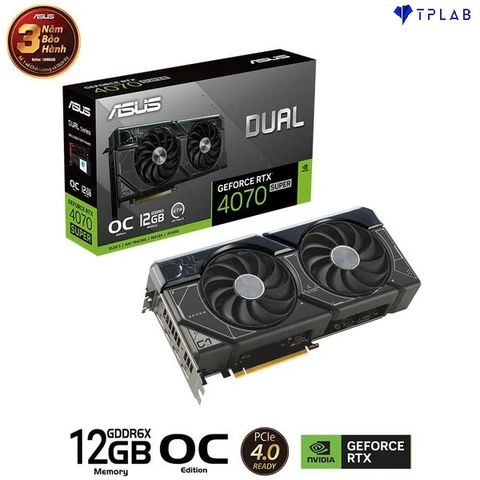  ASUS Dual GeForce RTX 4070 SUPER OC Edition 12GB GDDR6X (DUAL-RTX4070S-O12G) 