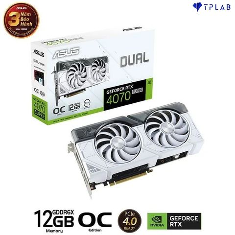  ASUS Dual GeForce RTX 4070 SUPER White OC Edition 12GB GDDR6X (DUAL-RTX4070S-O12G-WHITE) 