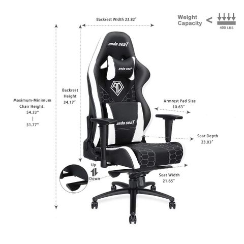  Ghế Chơi Game Anda Seat Spirit King V2 Black/White 