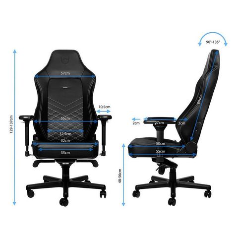  Ghế Chơi Game NobleChairs Hero Series Black/Platinum White 