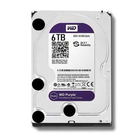 HDD WD Purple 6TB 3.5 inch SATA III 64MB Cache 5400RPM WD60PURZ 