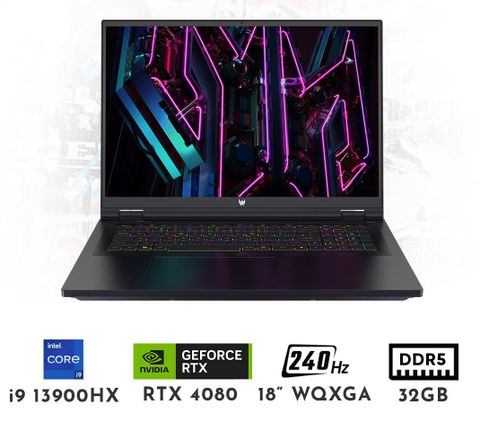  Laptop Gaming Acer Predator Helios 18 PH18-71-94SJ RTX 4080 12GB i9 13900HX 32GB 2TB 18″ WQXGA IPS 240Hz 
