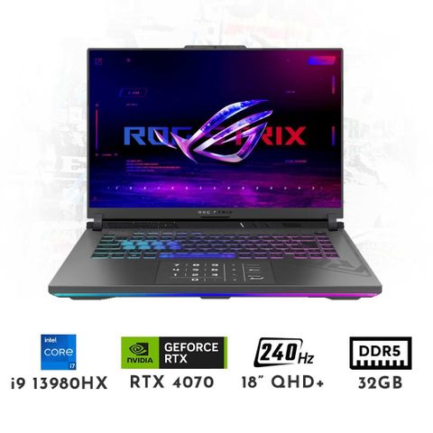  Asus ROG Strix G18 RTX 4070 8GB i9 13980HX 32GB 1TB 18″ 240Hz 2K IPS (G814JI-N6063W) 