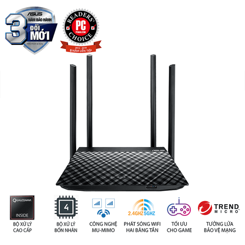  Router wifi ASUS RT - AC1300UHP (Dũng Sĩ Xuyên Tường) AC1300 MU-MIMO 