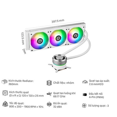  Tản nhiệt nước AIO LIAN LI Galahad AIO 360 GA360A White 