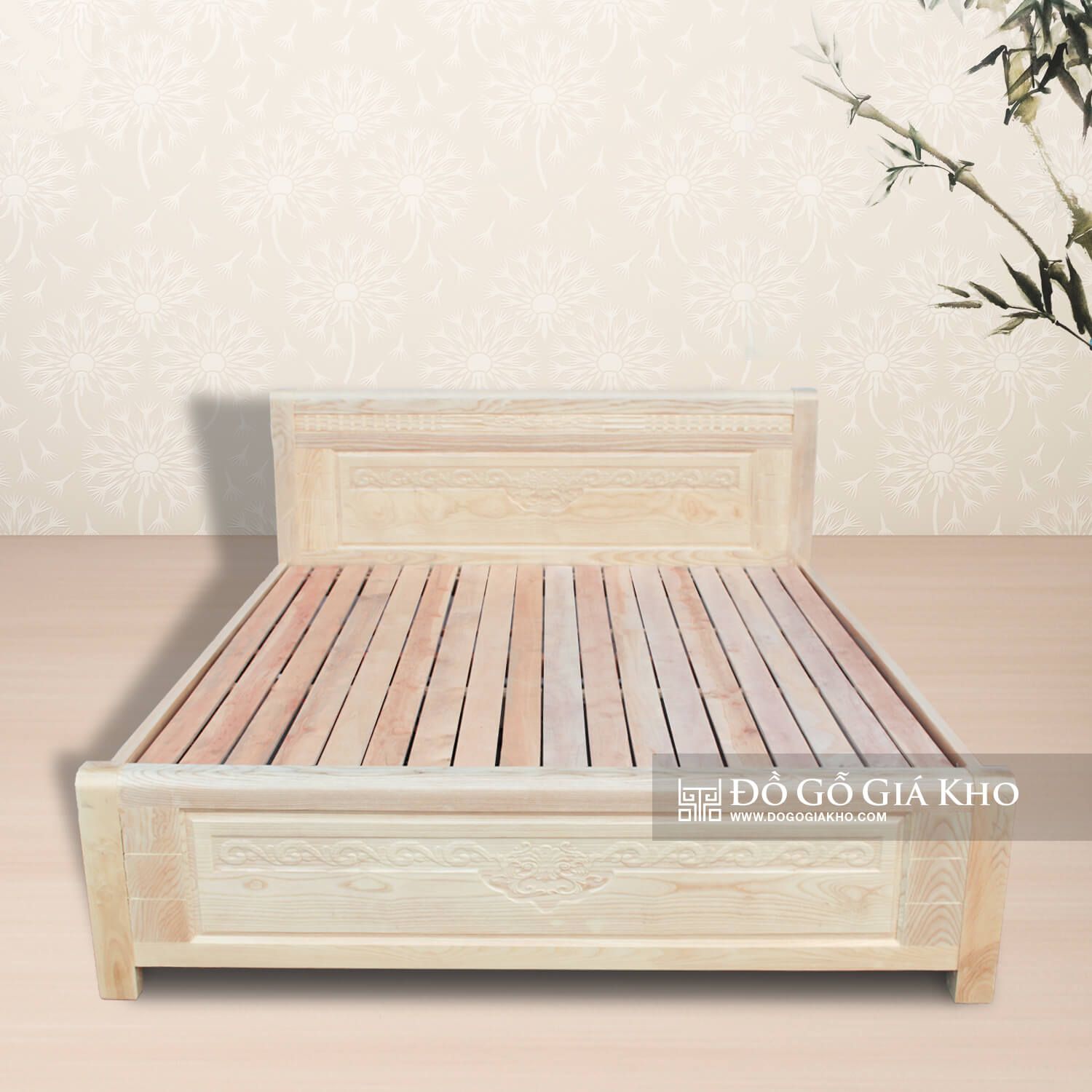 GN017 - GIƯỜNG NGỦ GỖ SỒI - PN