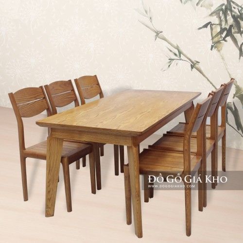 BA036 - BÀN ĂN GỖ SỒI LAU - PB