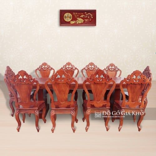 BA043 - BÀN ĂN GỖ GÕ ĐỎ - PB