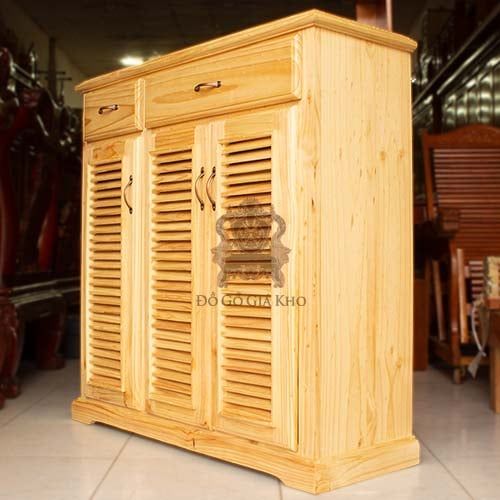 TG003 - TỦ GIÀY GỖ THÔNG 3 CÁNH - PK