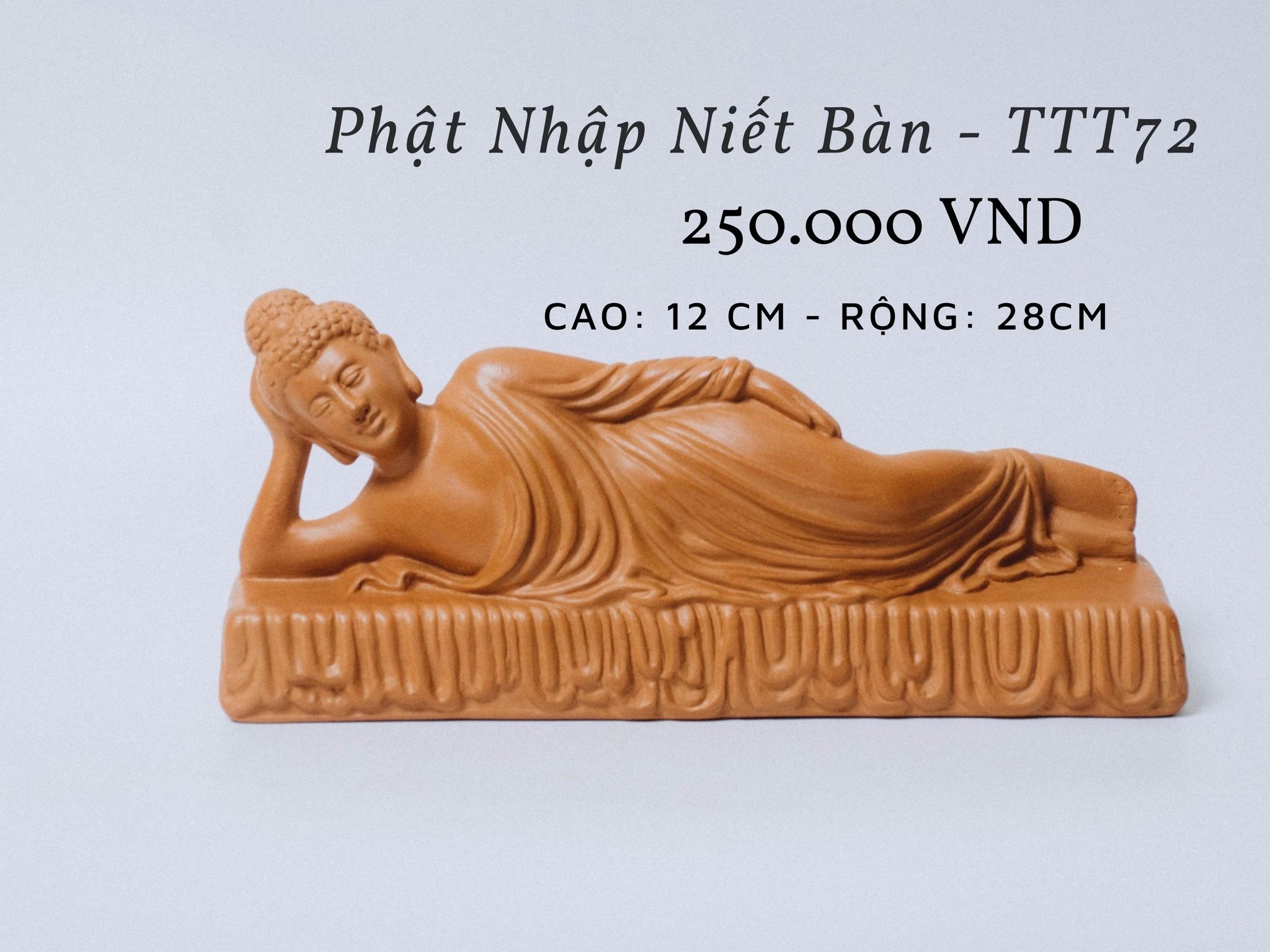 Tượng Phật Nhập Niết Bàn Đất Nung - TTT72