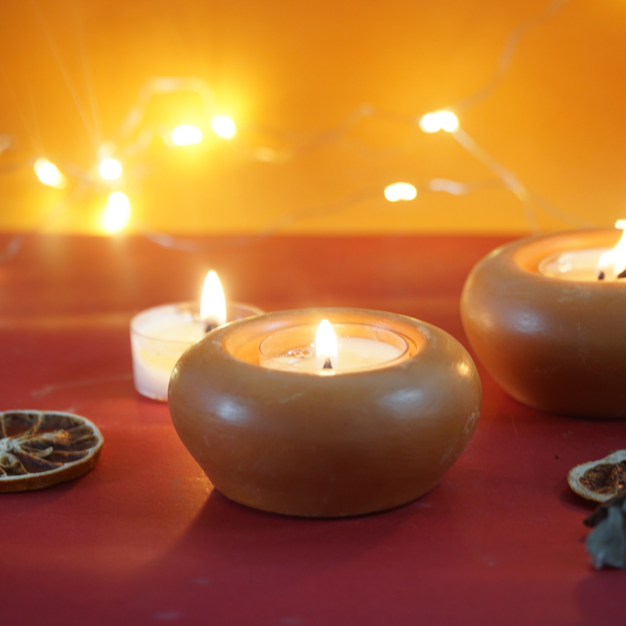 Đế Bỏ Nến Tealight Đất Nung Hình Tròn - DN35