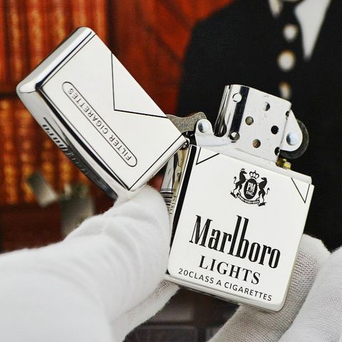 Bật Lửa Zippo Armor Chính Hãng Bạc Khối Khắc Logo Marlboro - ZB33