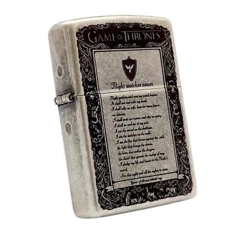 Bật Lửa Zippo Antique Silver Plated Khắc Game Of Thrones Z321
