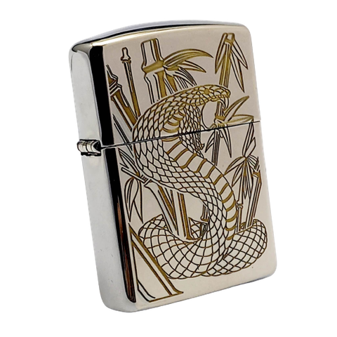 BẬT LỬA ZIPPO ARMOR CHROME TRƠN BÓNG CHỦ ĐỀ SNAKE RẮN ZKC61