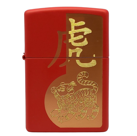 Bật Lửa Zippo 49701 – Zippo Year of the Tiger Design Red Matte Hổ Nhâm Dần Z298