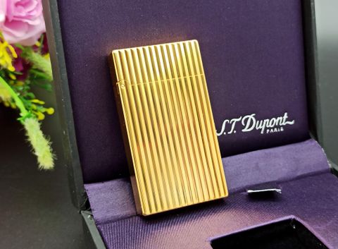 BẬT LỬA DUPONT XĂNG VÂN SỌC MẠ VÀNG DX18 SỬ DỤNG XĂNG BẬT LỬA ZIPPO