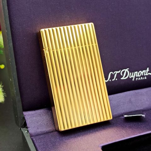 BẬT LỬA DUPONT XĂNG VÂN SỌC MẠ VÀNG DX18 SỬ DỤNG XĂNG BẬT LỬA ZIPPO