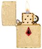 Bật Lửa Zippo 49802 – Zippo Lucky Cat Design Emblem Attached Armor® High Polish Brass Mèo Đính Đá Đỏ Chiêu Tài May Mẵn Z309