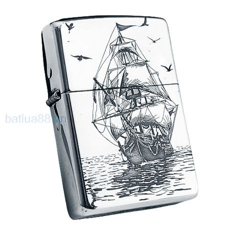 BẬT LỬA ZIPPO BẠC ĐÚC NGUYÊN KHỐI STERLING CHỦ ĐỀ THUẬN BUỒM XUÔI GIÓ ZB41