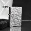 BẬT LỬA ZIPPO BẠC ĐÚC NGUYÊN KHỐI STERLING CHỦ ĐỀ HOA MẪU ĐƠN 4 MẶT ZB43