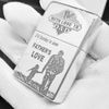 BẬT LỬA ZIPPO BẠC ĐÚC NGUYÊN KHỐI STERLING CHẶT GÓC CHỦ ĐỀ CHA VÀ CON ZB39