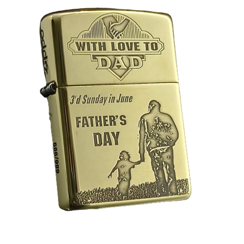 BẬT LỬA ZIPPO ARMOR VỎ DẦY KHẮC CHA CON Ý NGHĨA 4 MẶT ZKB86