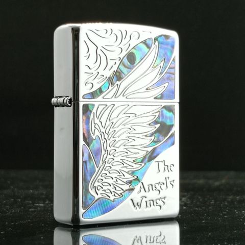 BẬT LỬA ZIPPO ĐÔI CÁNH THIÊN THẦN KHẢM XÀ CỪ  ZN121