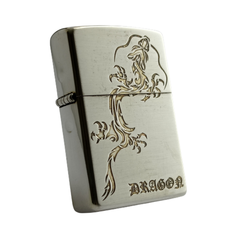 BẬT LỬA ZIPPO MẠ BẠC KHẮC CHỦ ĐỀ RỒNG DRAGON NĂM 2008 ZN124