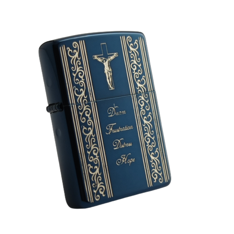 BẬT LỬA ZIPPO MẠ TITANIUM XANH KHẮC CHỦ ĐỀ CÔNG GIÁO NĂM 2016 ZN125