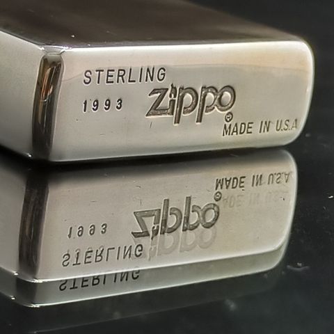 BẬT LỬA ZIPPO BẠC ĐÚC NGUYÊN KHỐI STERLING CỔ NĂM 1993 ZB54