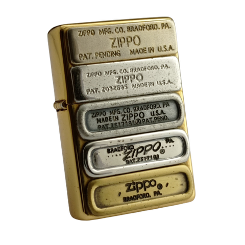 BẬT LỬA ZIPPO 10 MỘC ĐÁY BẢN MẠ VÀNG LIMITED ĐỜI XIV LA MÃ NĂM 1998 ZN131