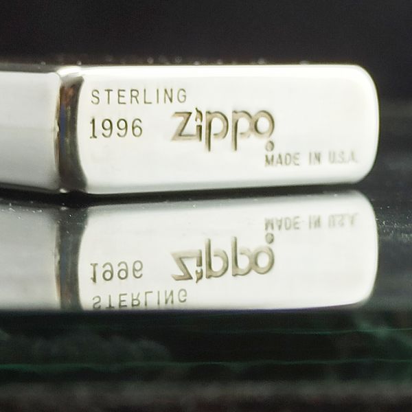 BẬT LỬA ZIPPO BẠC ĐÚC NGUYÊN KHỐI STERLING CỔ NĂM 1996 ZB56