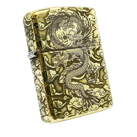 BẬT LỬA ZIPPO ARMOR VỎ DẦY RỒNG VÂN MÂY 5 MẶT ZKB89